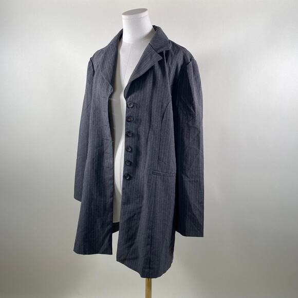 Vintage grey pinstripe blazer jacket - Picture 1 of 5